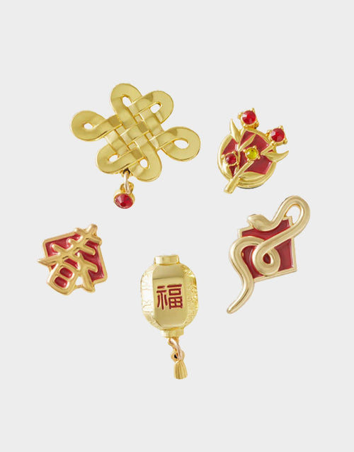 CNY Gold And Gem 5 Pack Jibbitz Charms