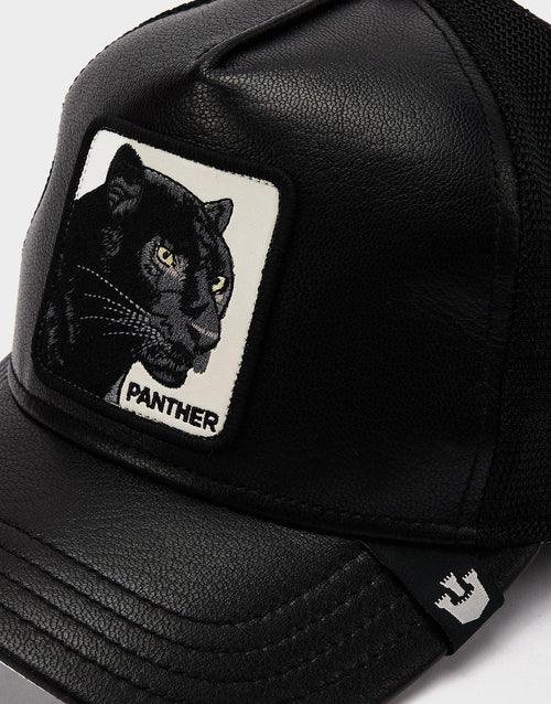 Leather Panther Trucker Hat