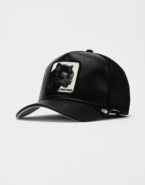 Leather Panther Trucker Hat
