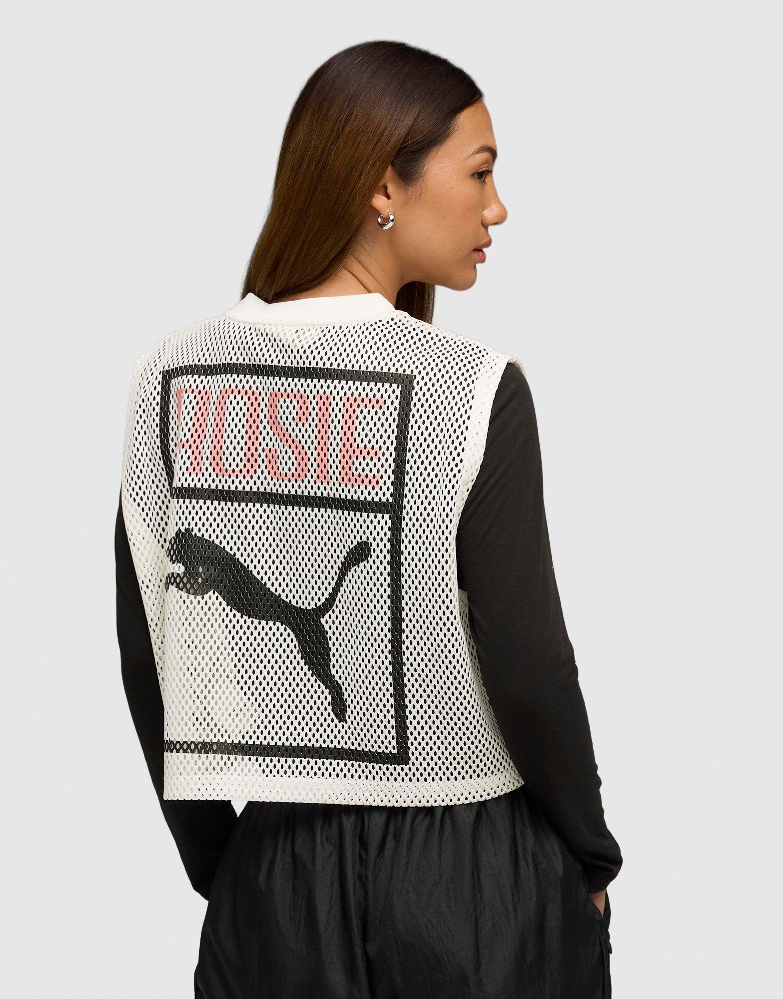 White Puma x ROSÉ Relaxed Mesh Top - JD Sports Singapore