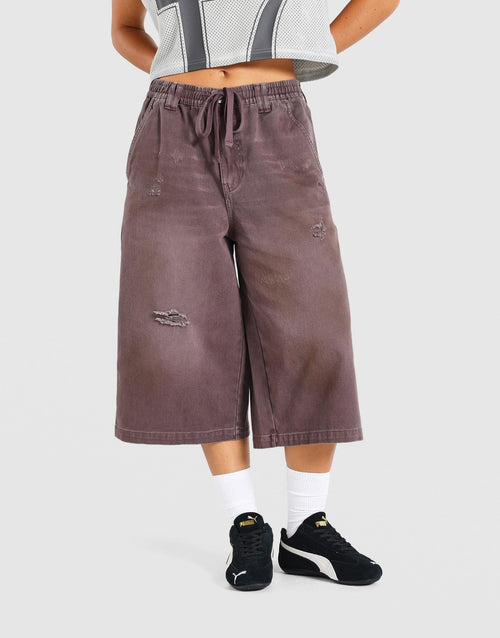Dusky ROSÉ Distressed Bermuda Pants