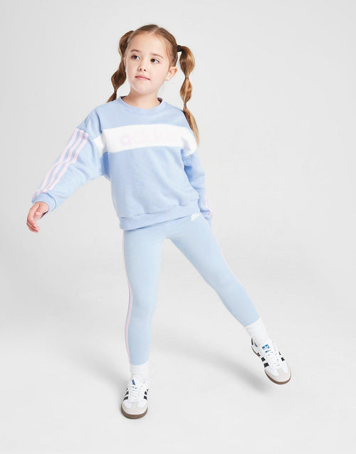 Girls’ Linear Colour Block Crew Tracksuit