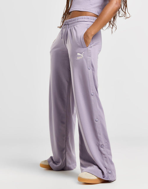 Popper Wide Leg Track Pants