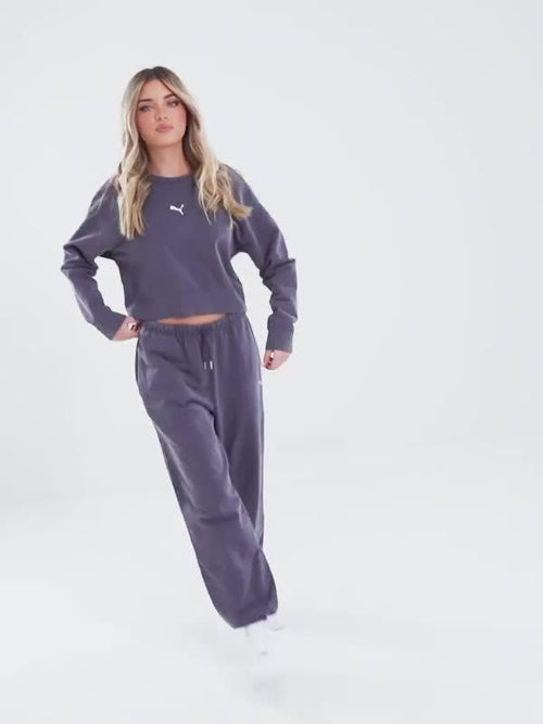 Washed Crop Crew Sweatshirt