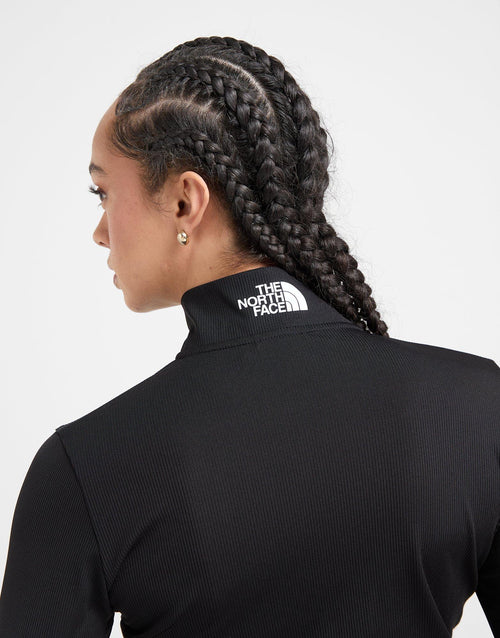 Rib Long Sleeve Full Zip Top
