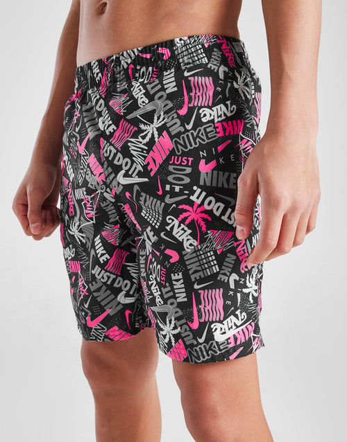 Happy Daze All Over Print Swim Shorts Junior