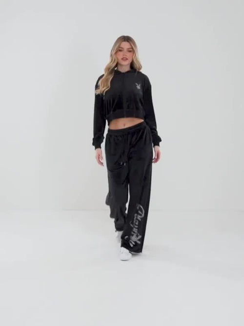 Diamante Velour Full Zip Hoodie