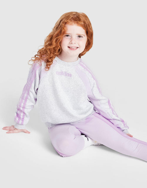 Girls' Colour Block Linear Crew Tracksuit Children