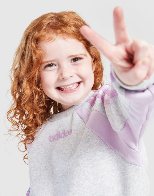 Girls' Colour Block Linear Crew Tracksuit Children