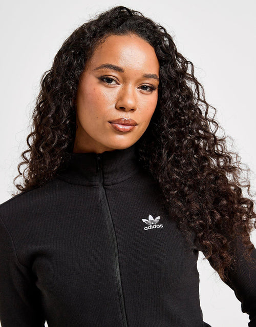 Essential Ribbed Long Sleeve Full Zip Top