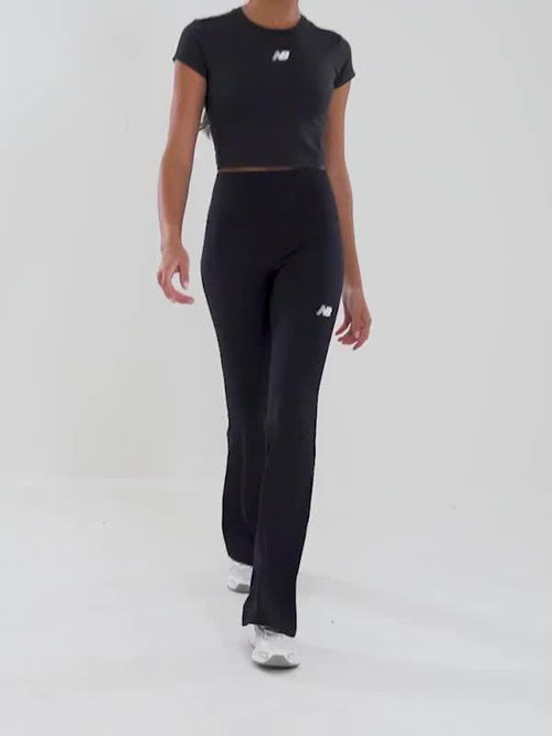 Logo U-Seam Flared Leggings