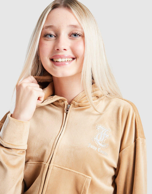 Girls' Crop Full Zip Flare Tracksuit Junior