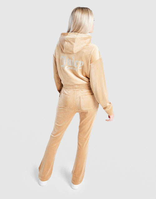Girls' Crop Full Zip Flare Tracksuit Junior