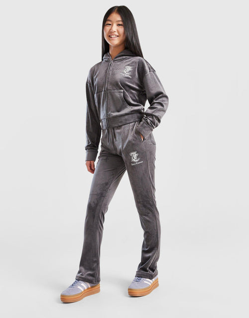 Girls' Velour Glitter Full Zip Tracksuit Children