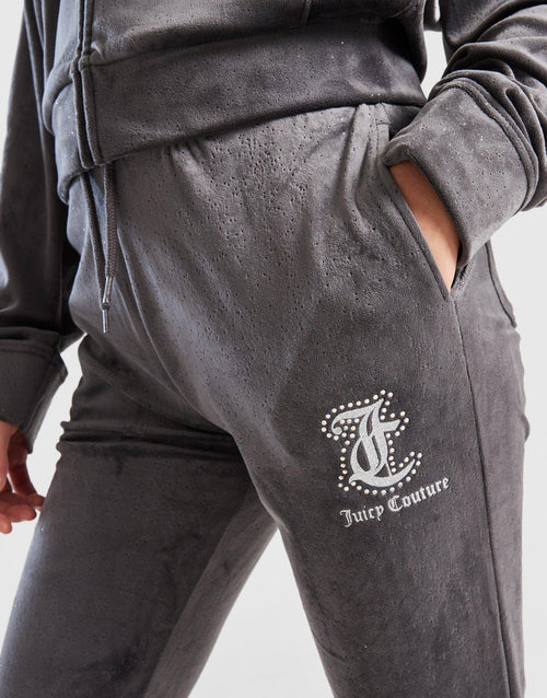 Girls' Velour Glitter Full Zip Tracksuit Children