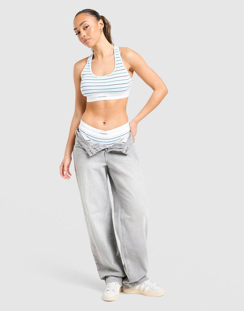 Modern Cotton Stripe Triangle Bra