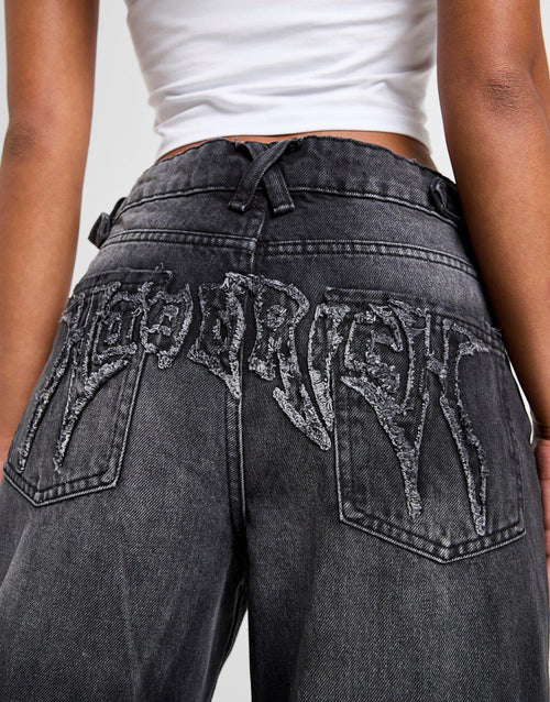 Spark Applique Wide Leg Jeans