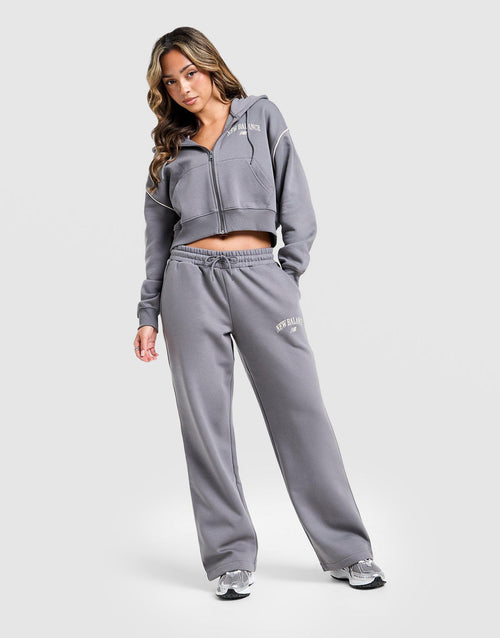 Varsity Crop Full Zip Hoodie