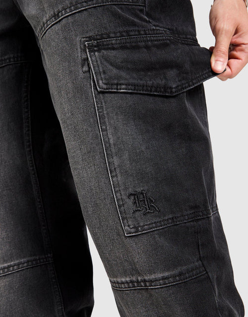 Script Cargo Denim Jeans