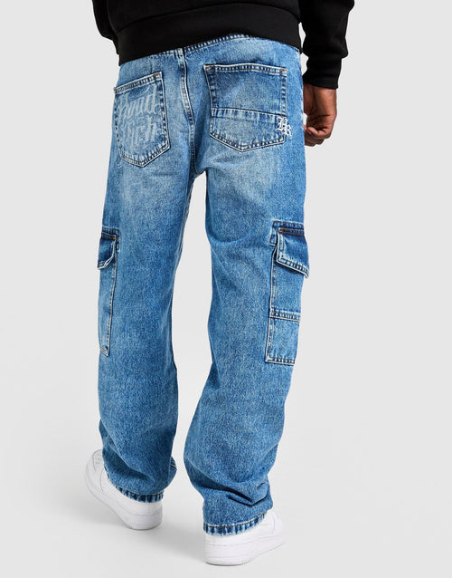 Script Cargo Denim Jeans