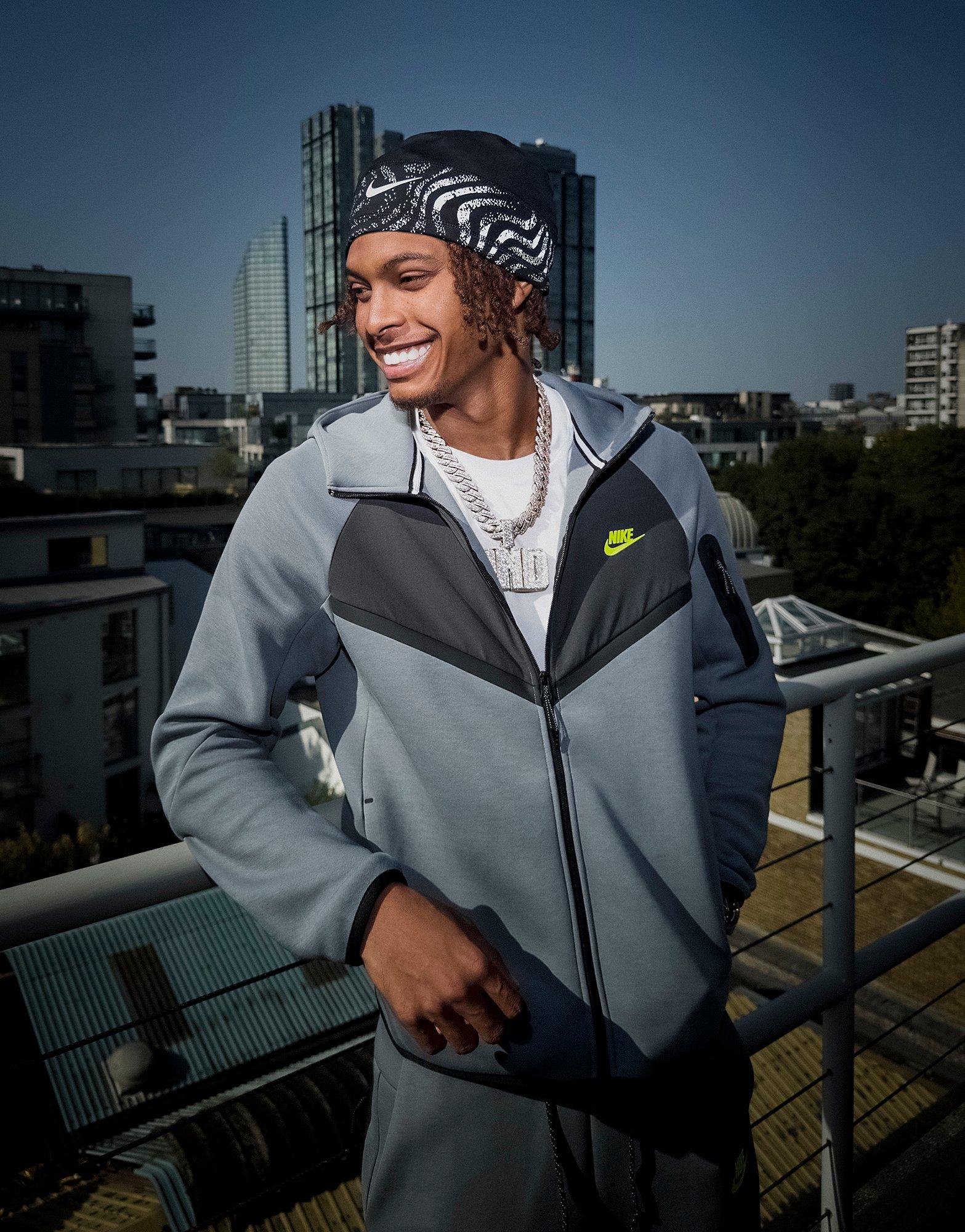 Grey Nike Tech Mix Full Zip Hoodie - JD Sports Singapore