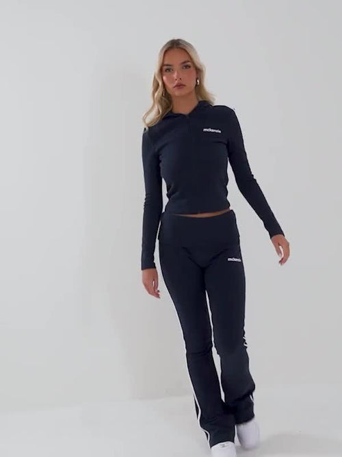 Slim Ribbed Full Zip Hoodie
