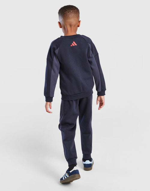Colour Block Linear Crew Tracksuit Children's