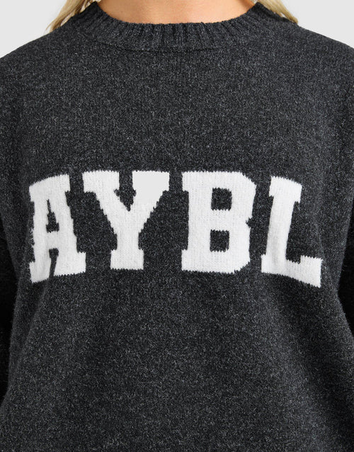 Varsity Knitted Crew Sweatshirt