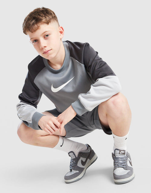 Poly Crew Sweatshirt/Shorts Set Junior