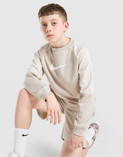 Poly Crew Sweatshirt/Shorts Set Junior