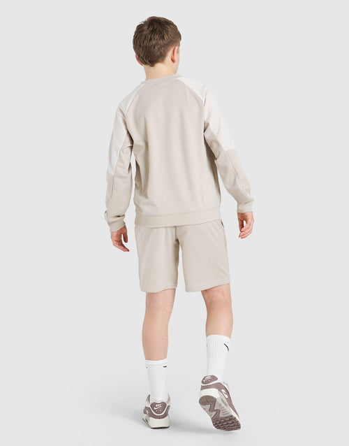 Poly Crew Sweatshirt/Shorts Set Junior