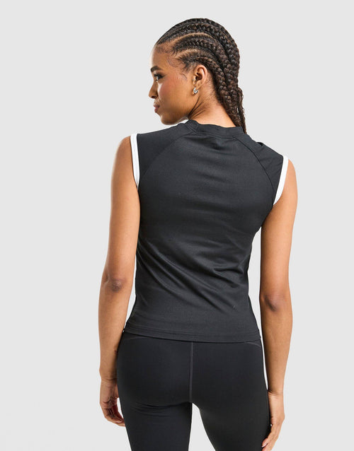 Graphic Swoosh Fitted 1/4 Zip Sleeveless Top