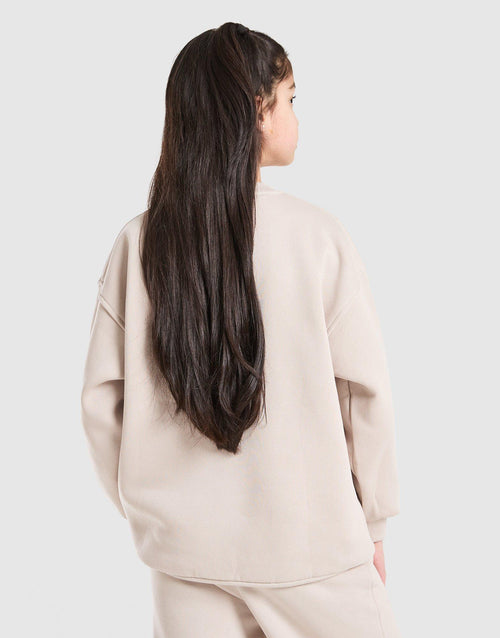 Girls' Dual Tone Oversized Crew Sweatshirt Junior