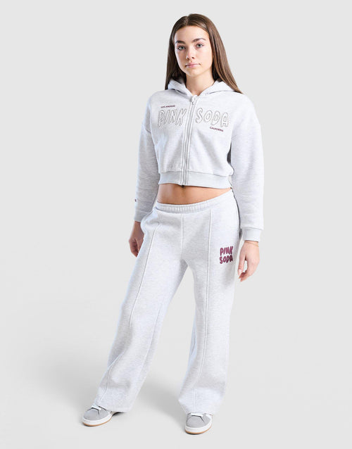 Sage Crop Full Zip Hoodie Junior's