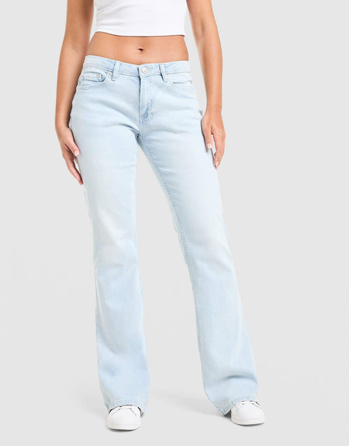 Low Rise Diamante Crown Denim Jeans