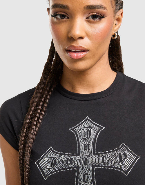 Cross Diamante Baby T-Shirt