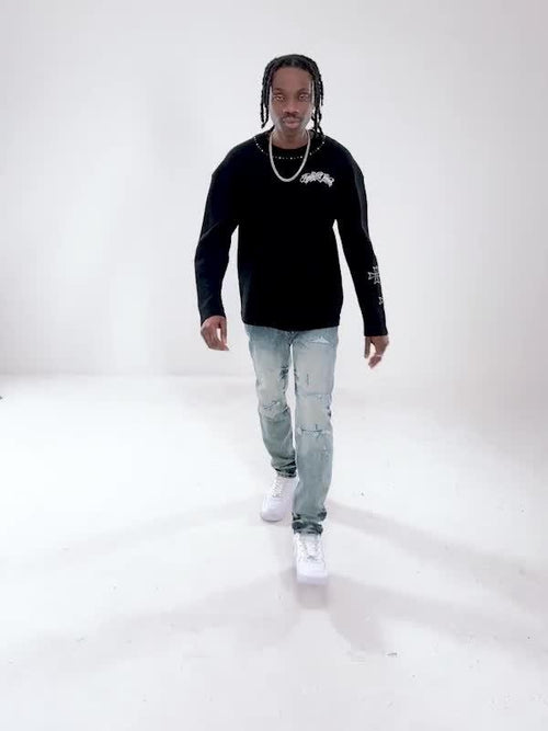 Omar Slim Ripped Jeans