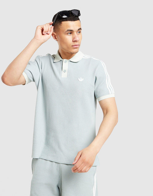 3-Stripes Waffle Knit Polo Shirt