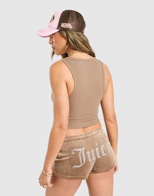 Rib Diamante Tank Top