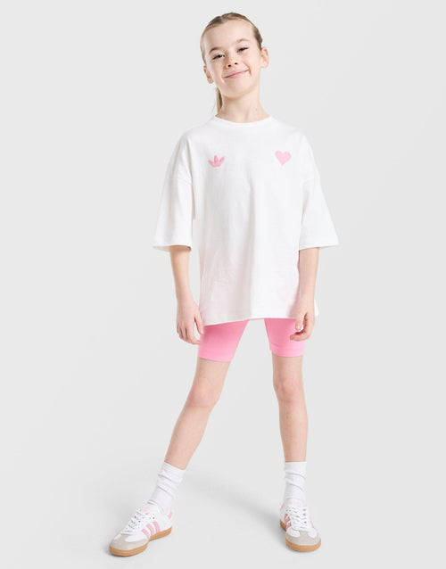 Girls' Heart Print T-Shirt/Shorts Set Children