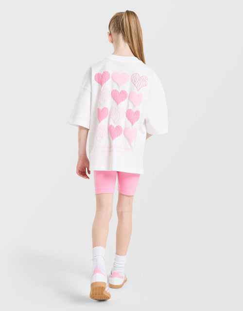 Girls' Heart Print T-Shirt/Shorts Set Children