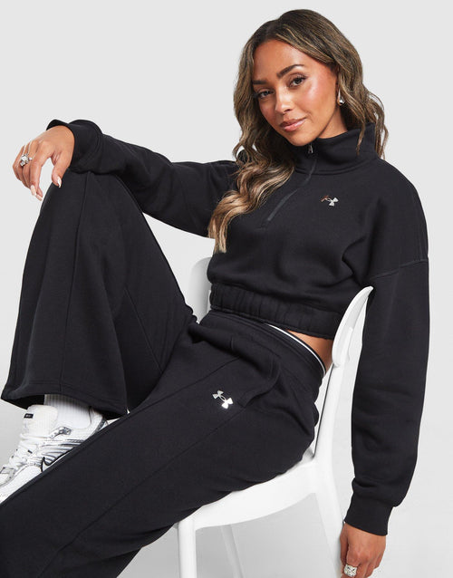 Wordmark 1/4 Zip Cropped Sweatshirt