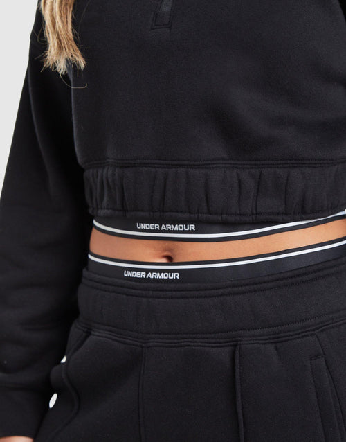 Wordmark 1/4 Zip Cropped Sweatshirt