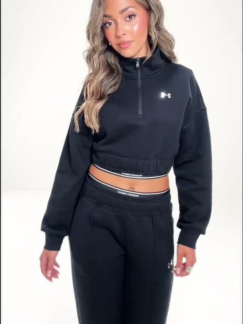 Wordmark 1/4 Zip Cropped Sweatshirt
