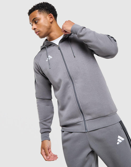 Tiro Essentials 3-Stripes Full Zip Hoodie