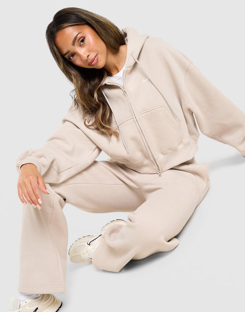 Studio Fleece Cropped Full Zip Hoodie