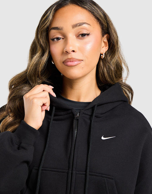 Studio Fleece Cropped Full Zip Hoodie