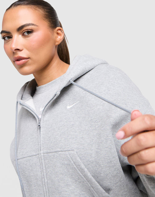 Studio Fleece Cropped Full Zip Hoodie