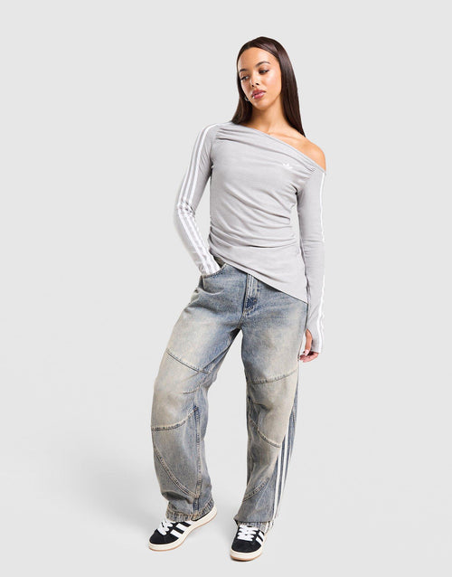 3-Stripes Denim Barrel Jeans