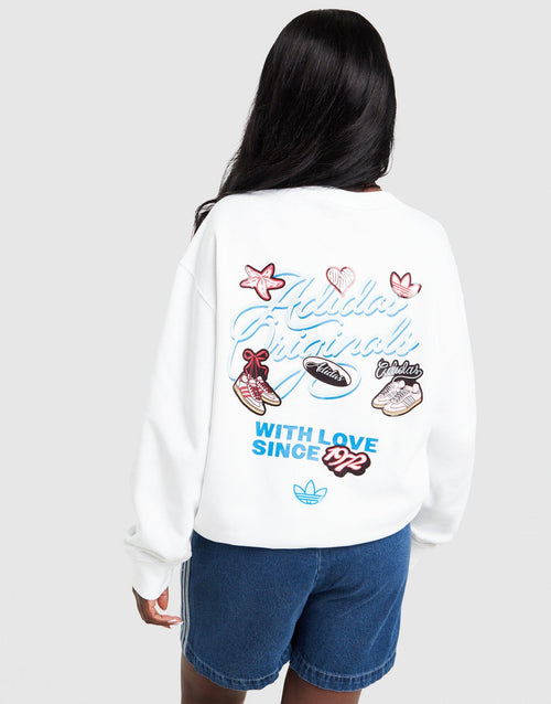 Sticker Oversized Crew Sweatshirt